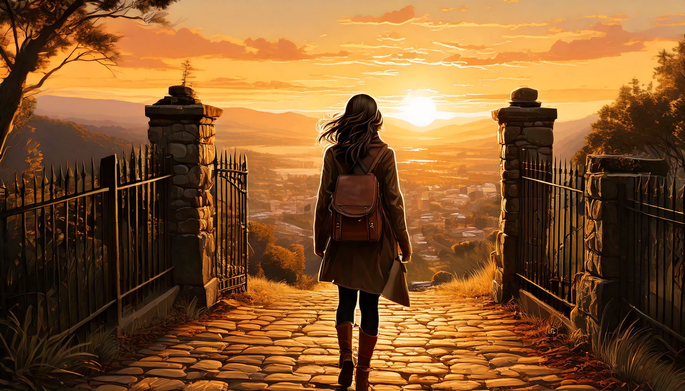 Lira walks toward the eastern gate